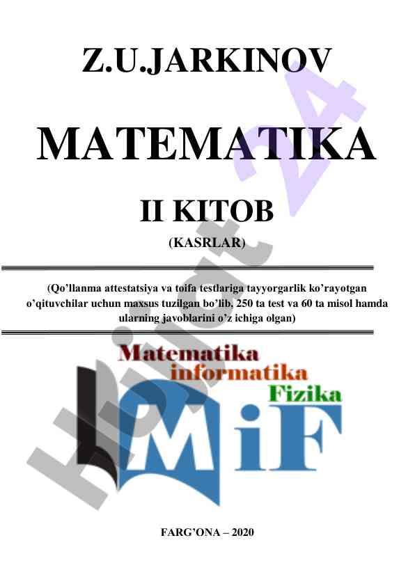 Matematika ii kitob repetitor qo‘llanma