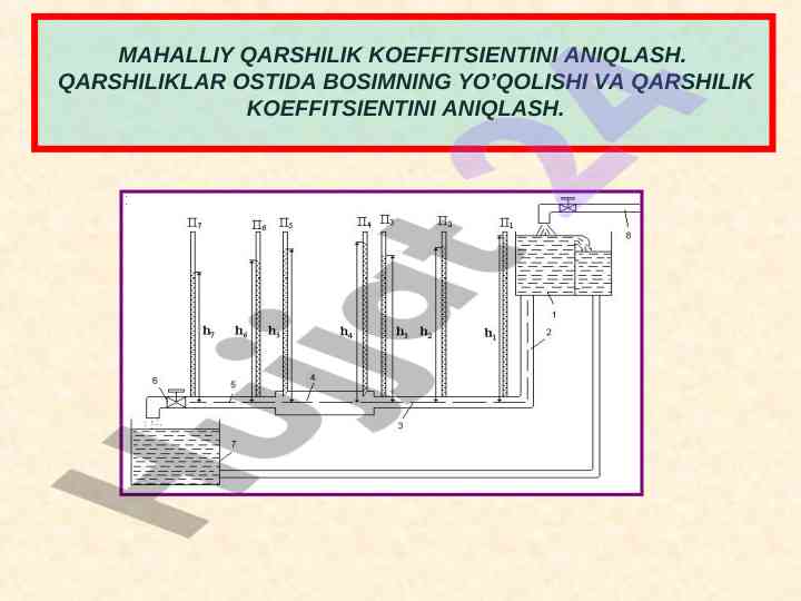 Mahalliy qarshilik ko‘effitsientini aniqlash