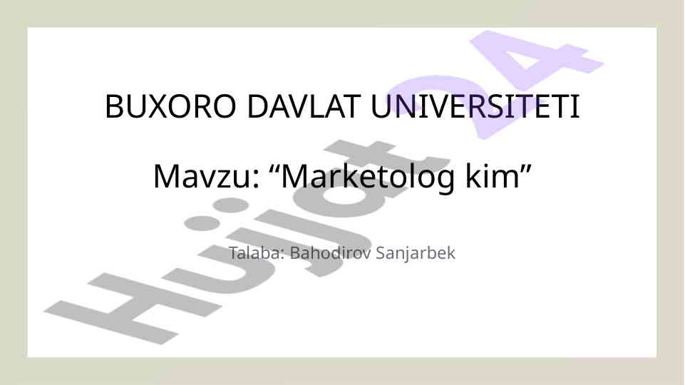 Marketing Mutaxassisi Va Uning Vazifalari