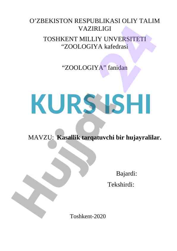 Kasallik Tarqatuvchi Bir Hujayralilar