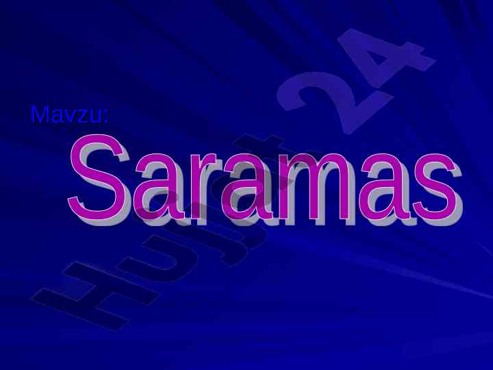 Saramas: o’tkir umumiy streptokokkli infektsiya