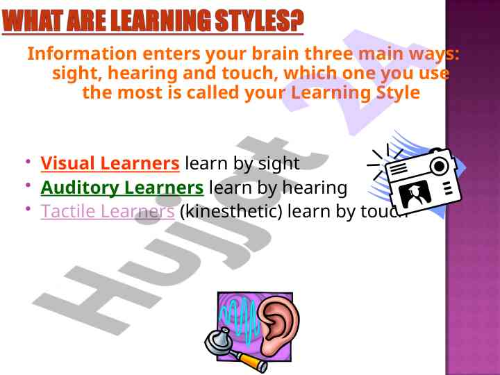 Understanding learning styles for effective study