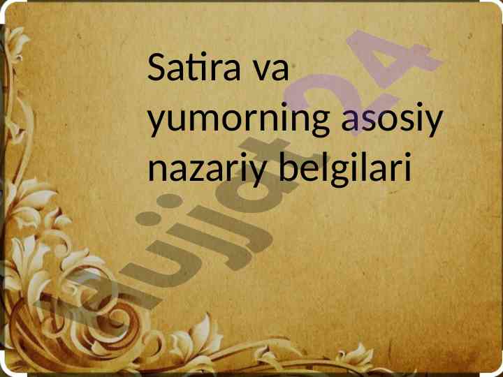 Asosiy nazariy belgilar va hajviy tafakkur