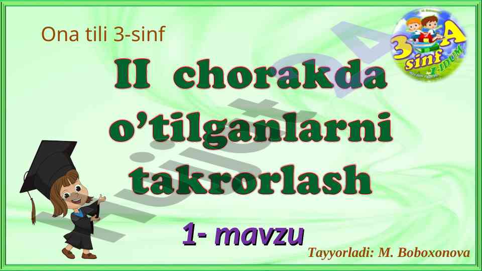 Ona tili 3-sinf so'z yasovchi qo'shimchalar