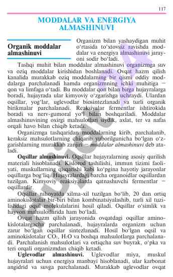 Moddalar va energiya almashinuvi jarayoni