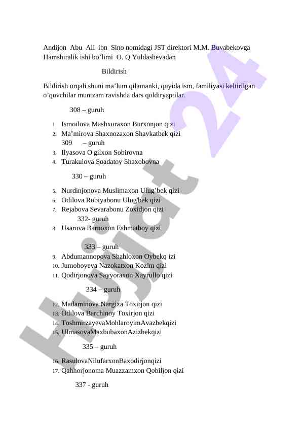 O‘quvchilarning dars qoldirish holatlari tahlili