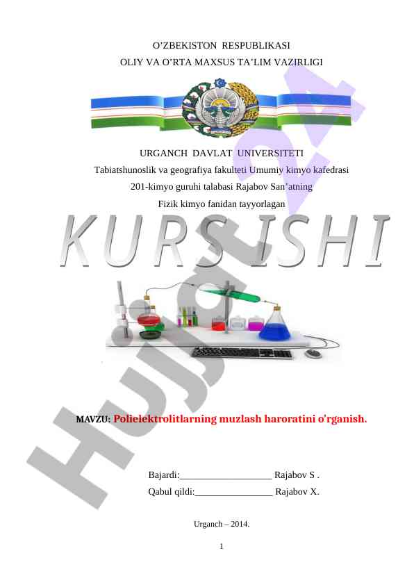 Polielektrolitlarning muzlash haroratini o’rganish
