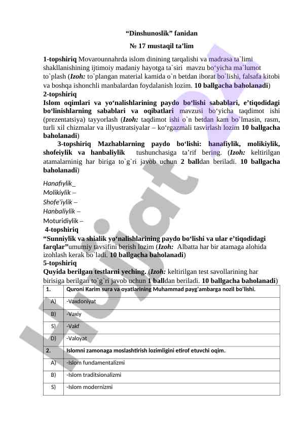 Islam tarqalishi va madrasa ta'limi taqdimoti