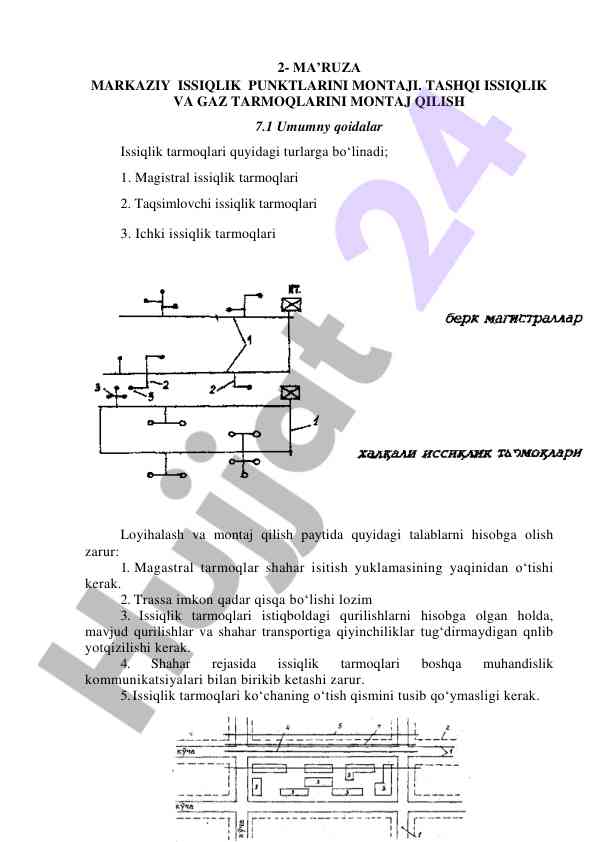 Issiqlik tarmoqlari montaji va loyihalash asoslari