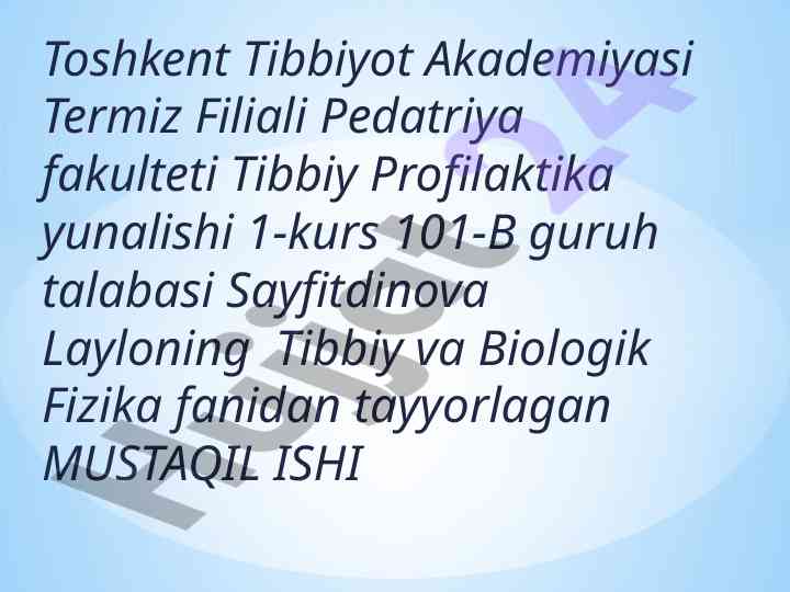 Lazerning tibbiyotda qo’llanishi