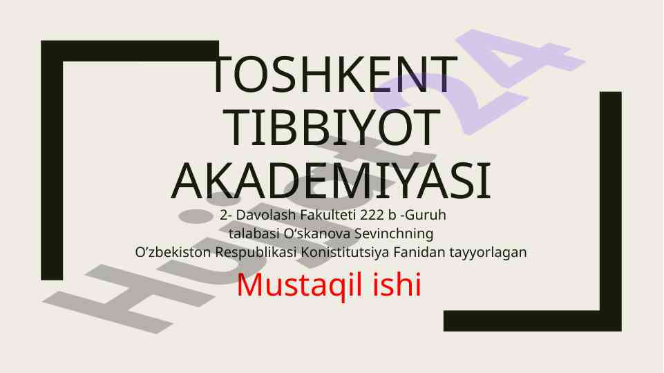Odil sudlov tushunchasi haqida mustaqil ish