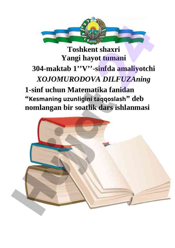 Kesmaning uzunligini taqqoslash dars ishlanmasi