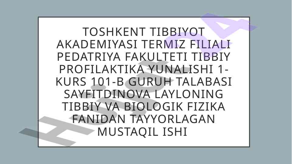 Biologik membranalardagi fizik jarayonlar tahlili