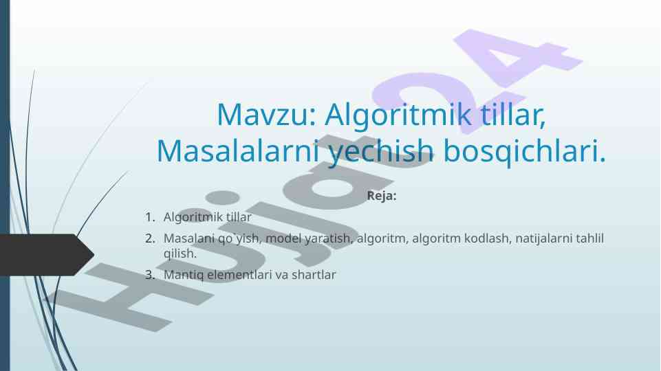 Algoritmik tillarda masalalarni yechish bosqichlari