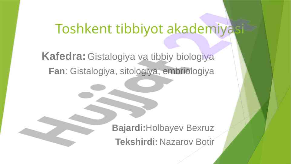 Hid bilish organining tuzilishi va regeneratsiya qilish xususiyati
