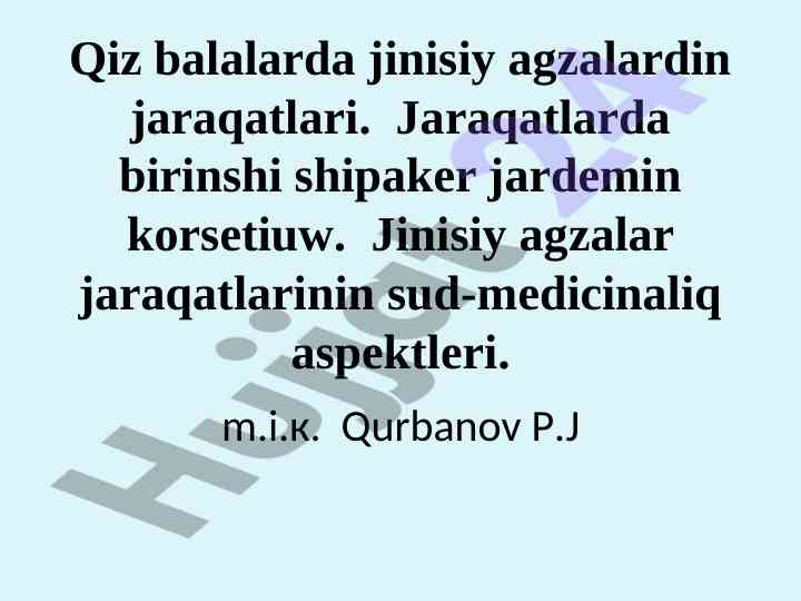 Jinisiy agzalar jaraqatlari va ularning aspektlari
