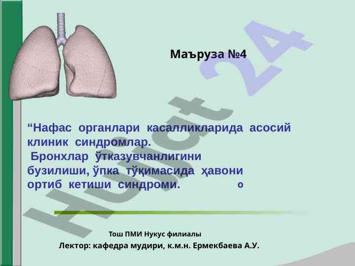 Nafas organlari kasaliklarida klinik sindromlar