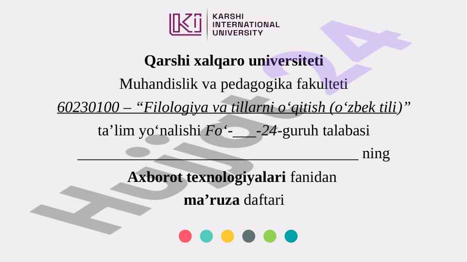 Axborot xavfsizligini ta'minlash usullari mavzusi