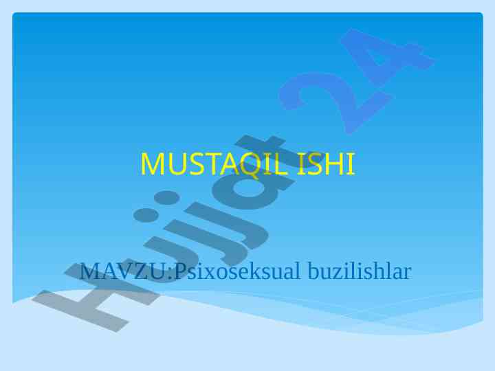 Psixoseksual buzilishlar va parafiliya tahlili