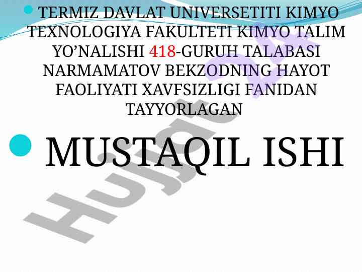 Faoliyat xavfsizligida psixologik omillarning ahamiyati