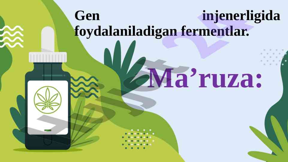 Gen injenerligida foydalaniladigan fermentlar
