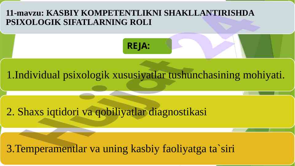 Psixologiyada temperament va kasb tanlash