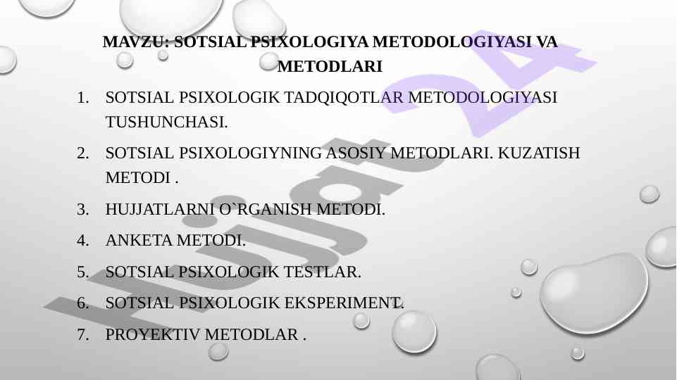 Sotsial psixologiya metodologiyasi va metodlari