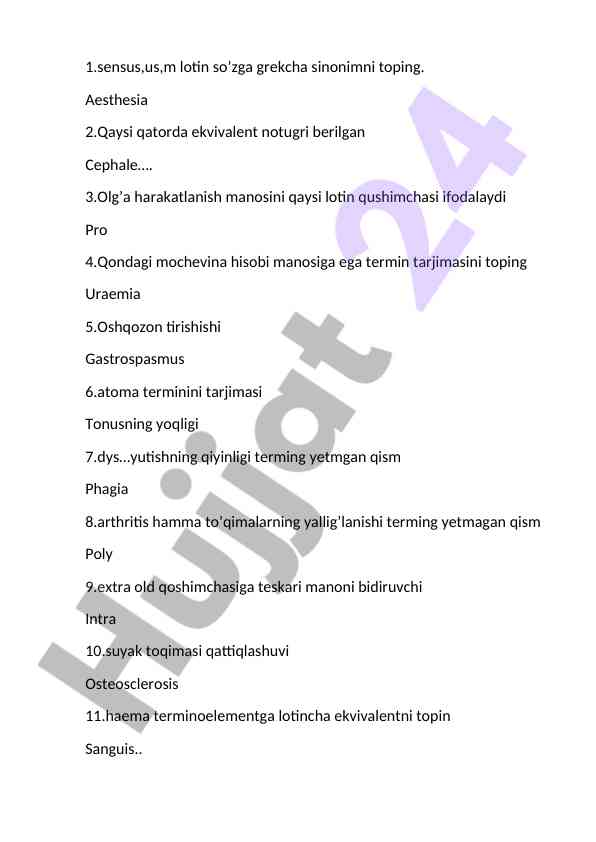 Lotin terminlarining grekcha sinonimlari