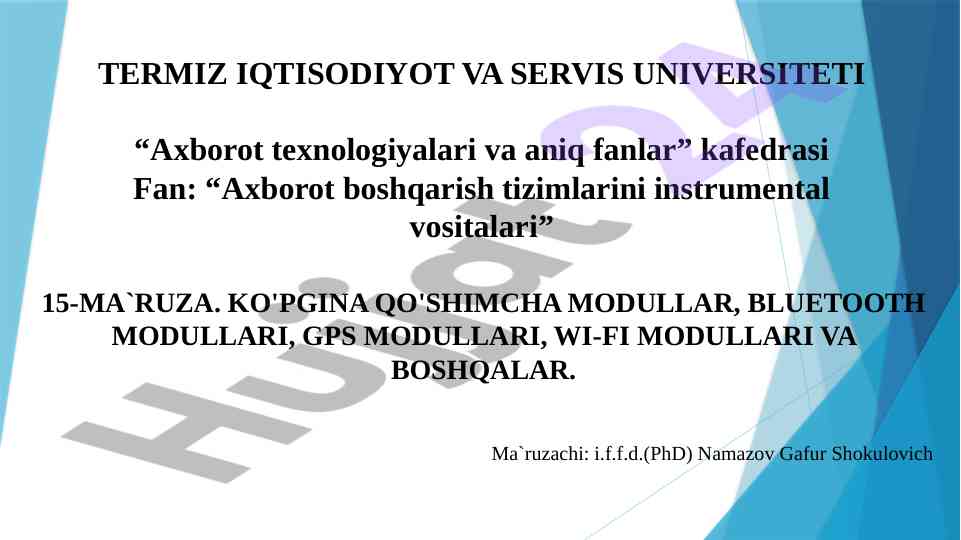 Axborot boshqarish tizimlari modul tahlili