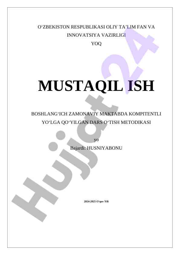 ZAMONAVIY MAKTABDA DARS O'TISH METODIKASI