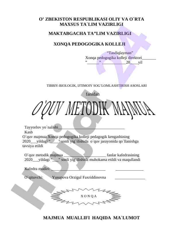 Tibbiy-biologik, ijtimoiy sog’lomlashtirish asoslari