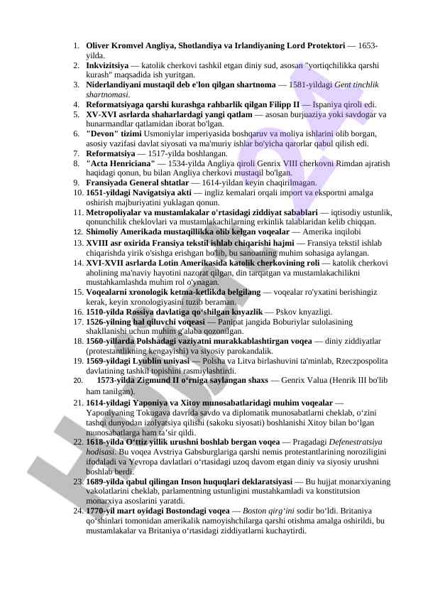 Reformatsiya tarixi va siyosiy o'zgarishlar