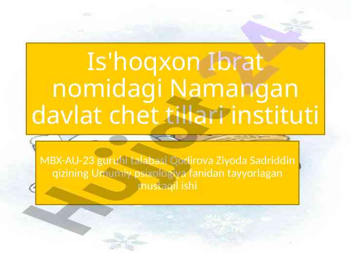 Psixologiya fanining maqsadlari va vazifalari