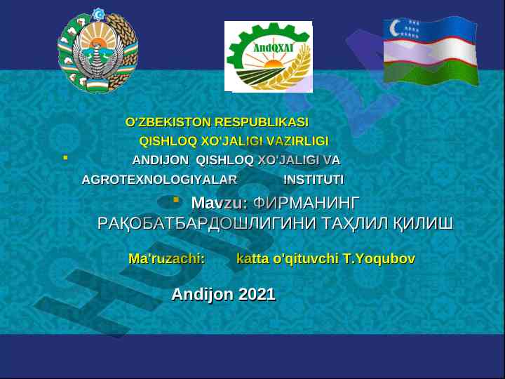 Firmanining raqobatbardoshligini tahlil qilish