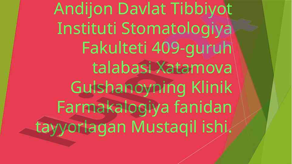 Psixotrop dori vositalarining klinik farmakalogiyasi