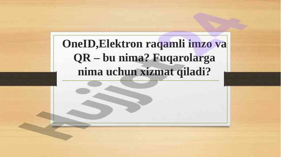 Onеid elektron raqamli imzo va qr tizimi