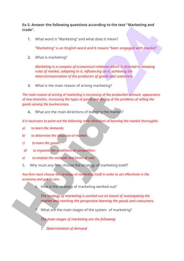 Marketing and trade overview for students