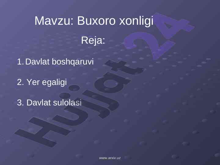 Buxoro xonligi davlat boshqaruvi asoslari