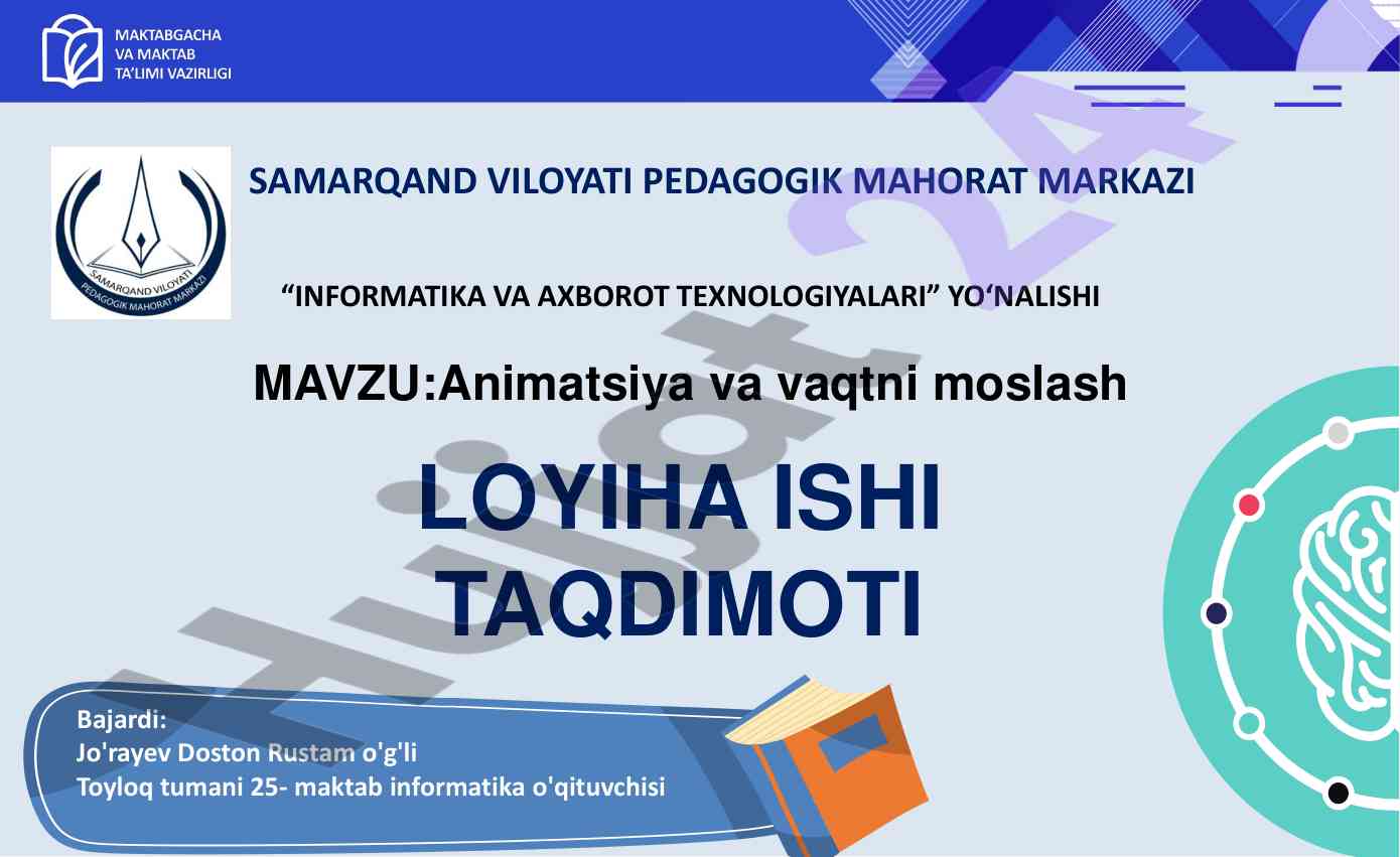Animatsiya Va Vaqtni Moslash Xususiyatlari