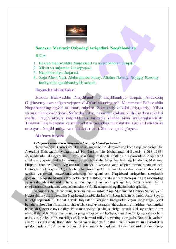 Markaziy osiyodagi naqshbandiya tariqatlari