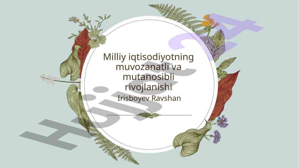 Milliy iqtisodiyotning muvozanatli rivojlanishi