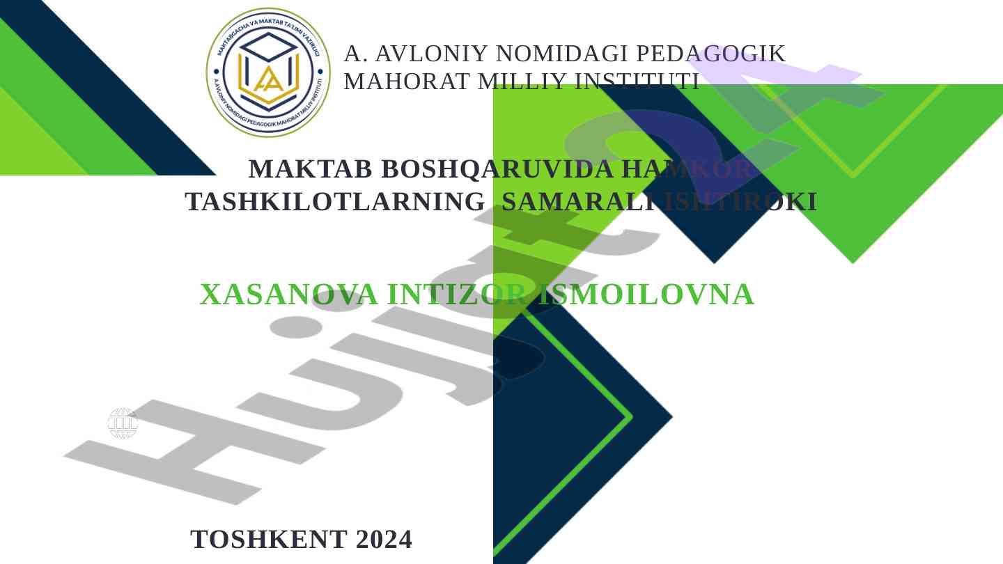Maktab boshqaruvida hamkor tashkilotlarning roli