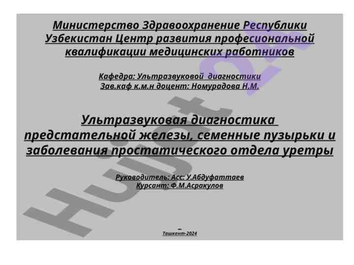 Ultrazvukovaya diagnostika predstatelnoy zhelezy