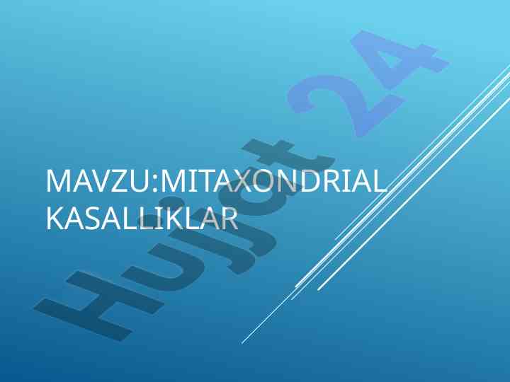 Mitoxondrial kasalliklar tashxisi va ta'siri
