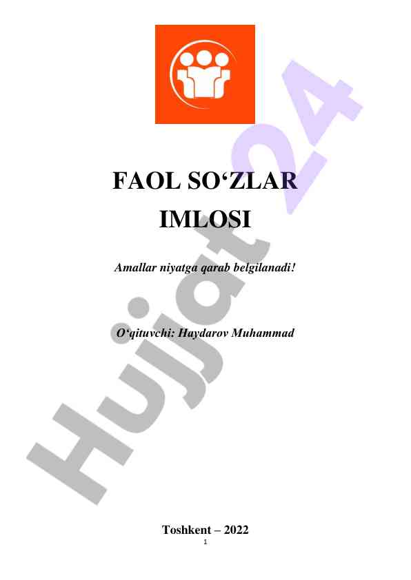 Faol so‘zlar imlosi muhim qoidalarga doir