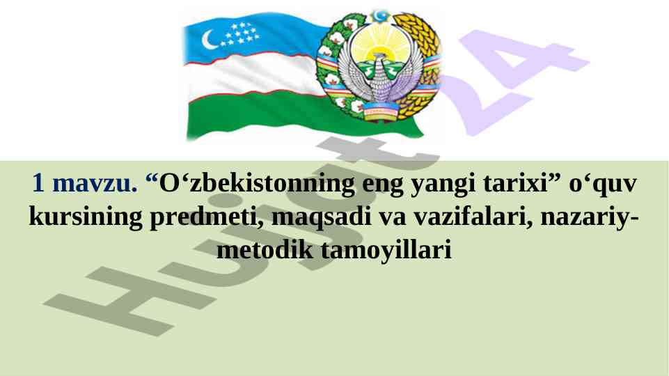 O'zbekistonning eng yangi tarixi o'quv kursi