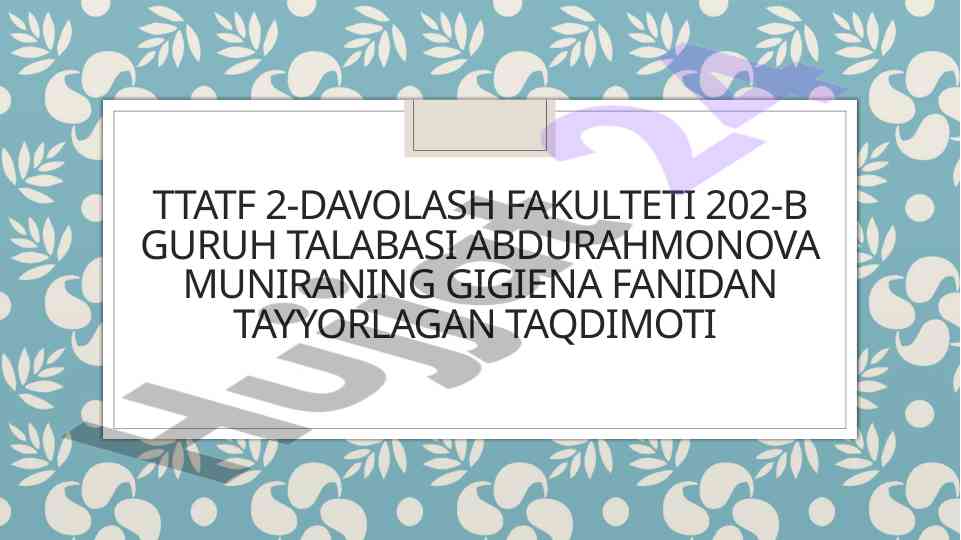 Shamollar gulini tuzish va foydalanish taqdimi