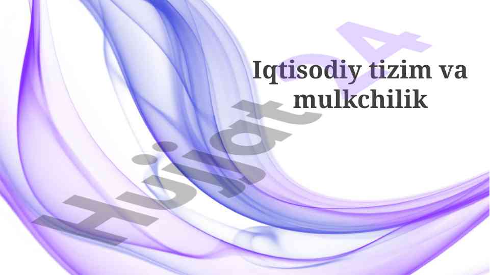 Iqtisodiy tizim va mulkchilik huquqlari tahlili