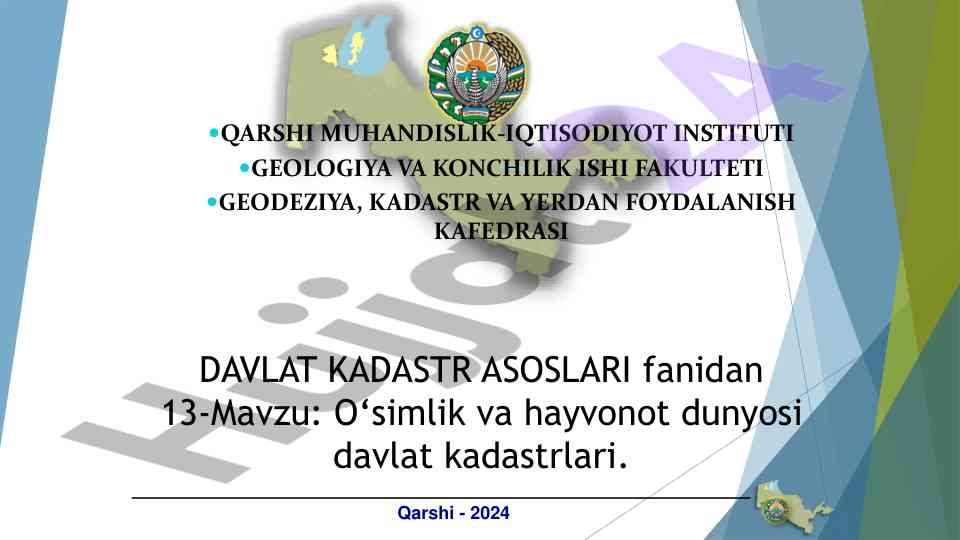 O‘simlik va hayvonot dunyosi davlat kadastrlari