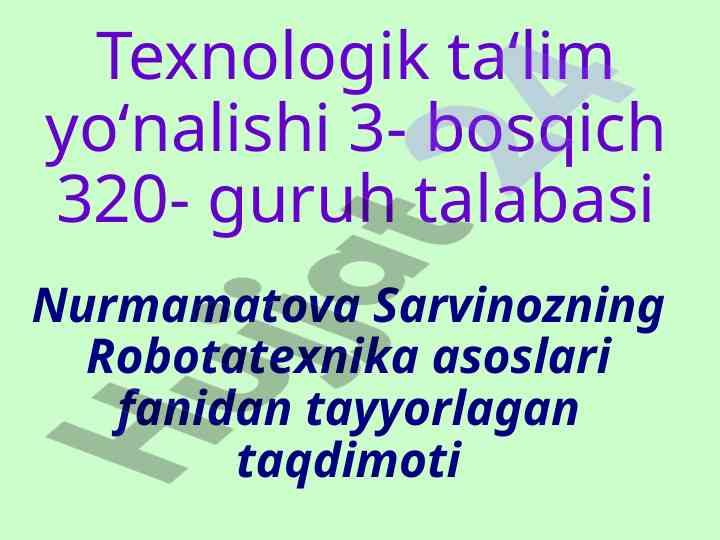 Relelar haqida ma'lumotlar va taqdimot